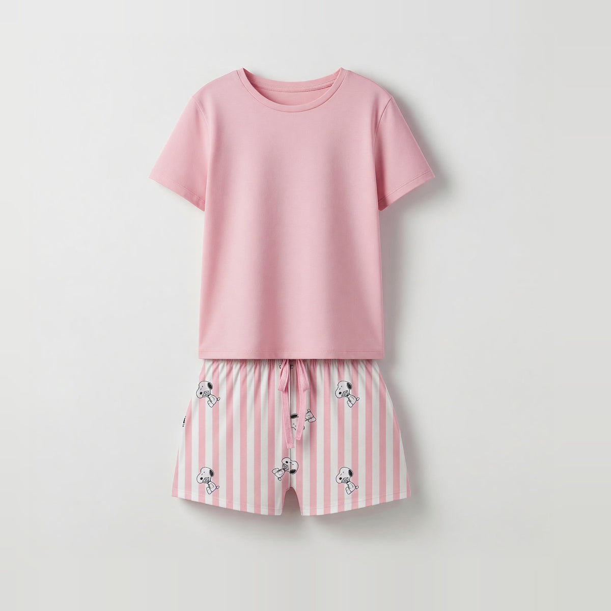 Pijama Corto Mujer Snoopy Flores Rosado - Pijamas Chile | The Brands Club cl