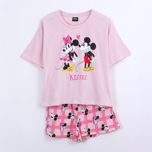 Pijama Corto Mujer Mickey Disney Kisses Rosado - Pijamas Chile | The Brands Club cl