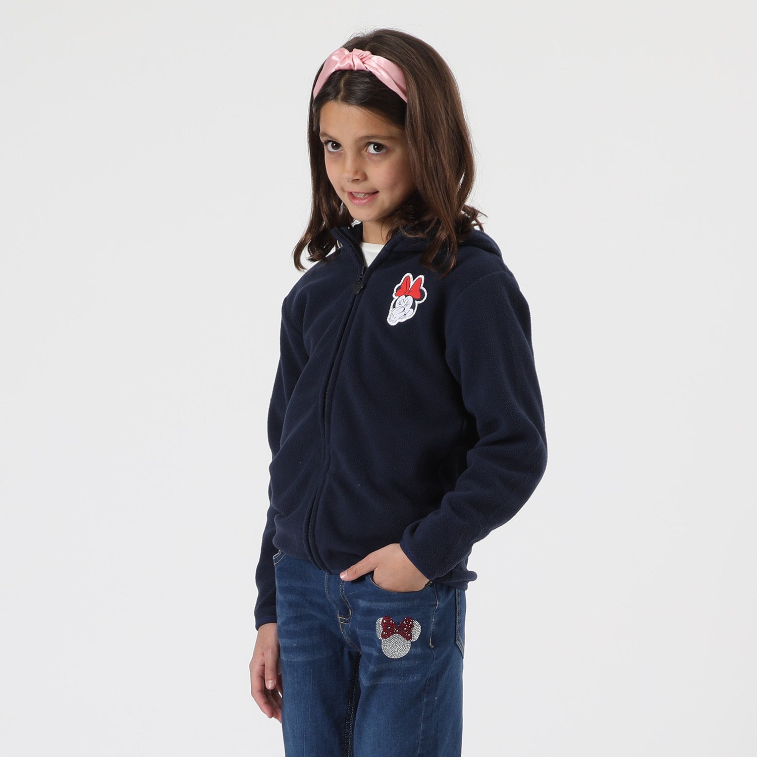 Polar Escolar Niña Minnie Logo Azul Disney