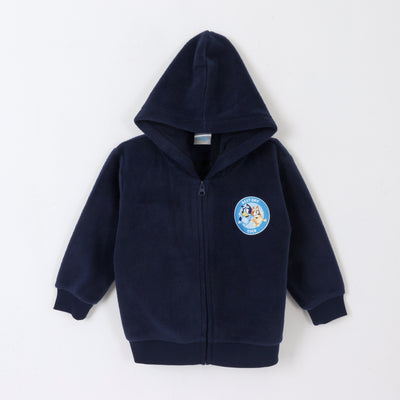 Polar Escolar con Gorro Niño Logo Azul Marino Bluey