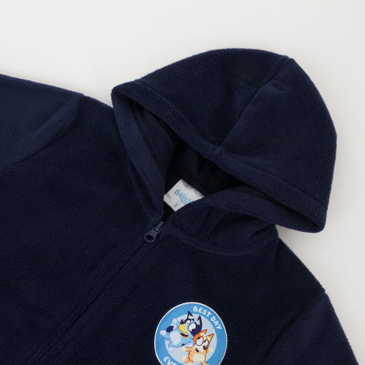 Polar Escolar con Gorro Niño Logo Azul Marino Bluey - Polares Chile | The Brands Club cl