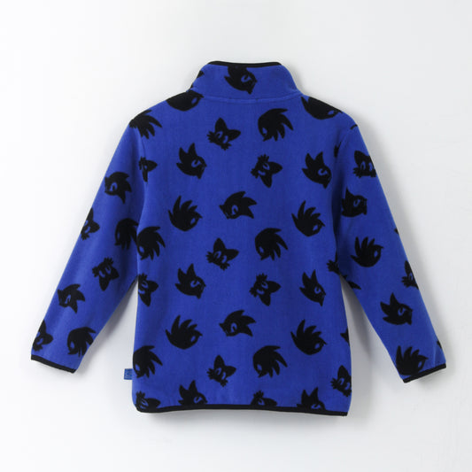 Polar Niño Full Print Caras Azul Bolsillo Sonic - Polares Chile | The Brands Club cl