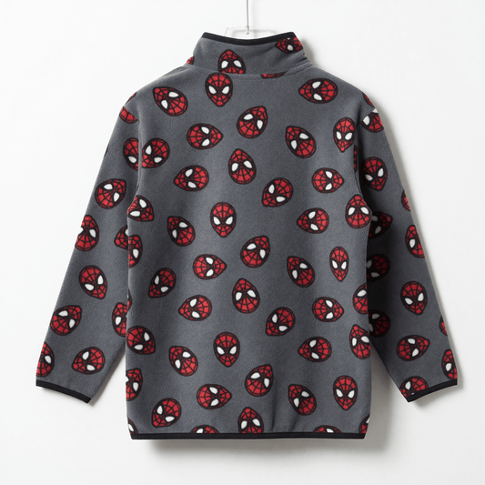 Polar Niño Full Print Caras Spiderman Gris Marvel - Polares Chile | The Brands Club cl