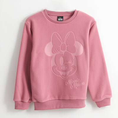 Polar Niña Diseño Frontal Minnie Mouse Rosado Disney