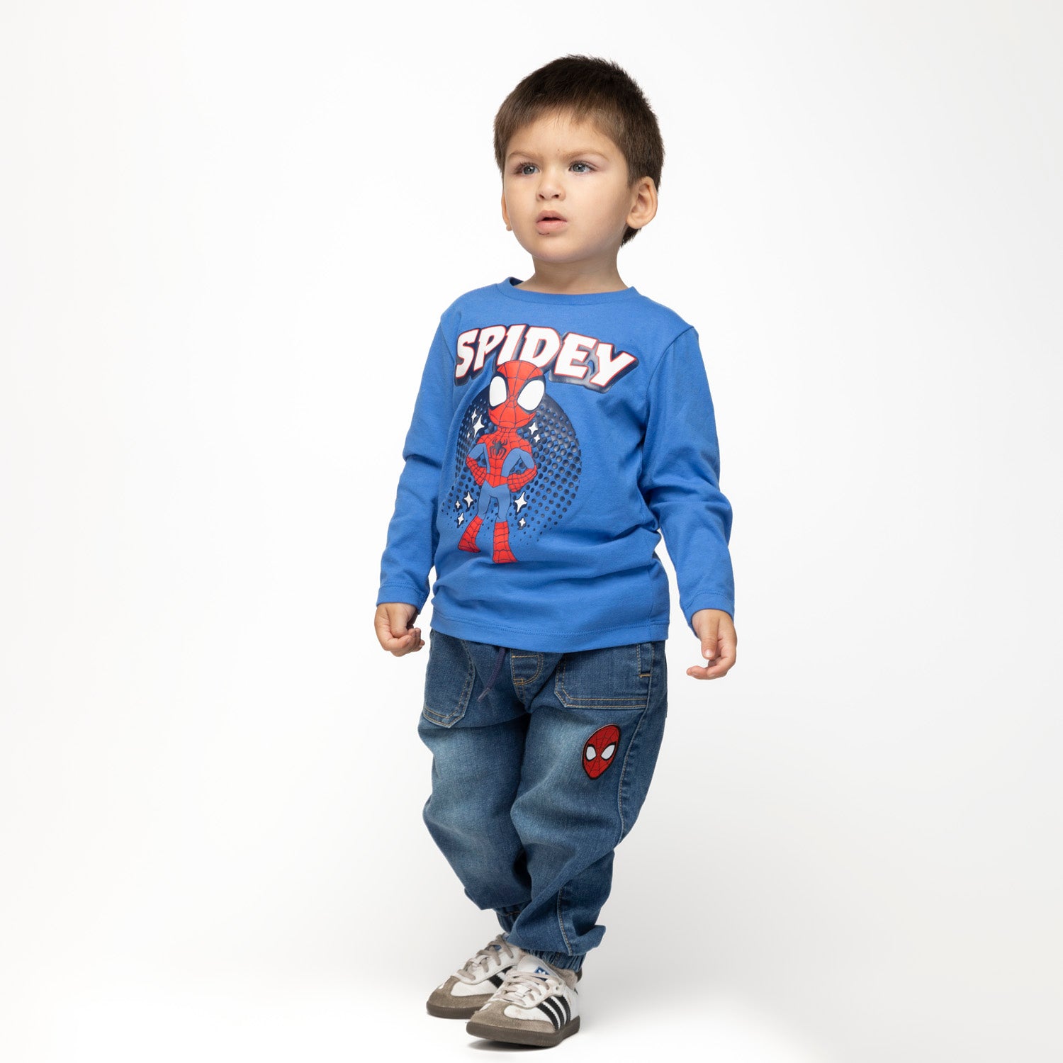 Polera Manga Larga Niño Spidey Azul Marvel