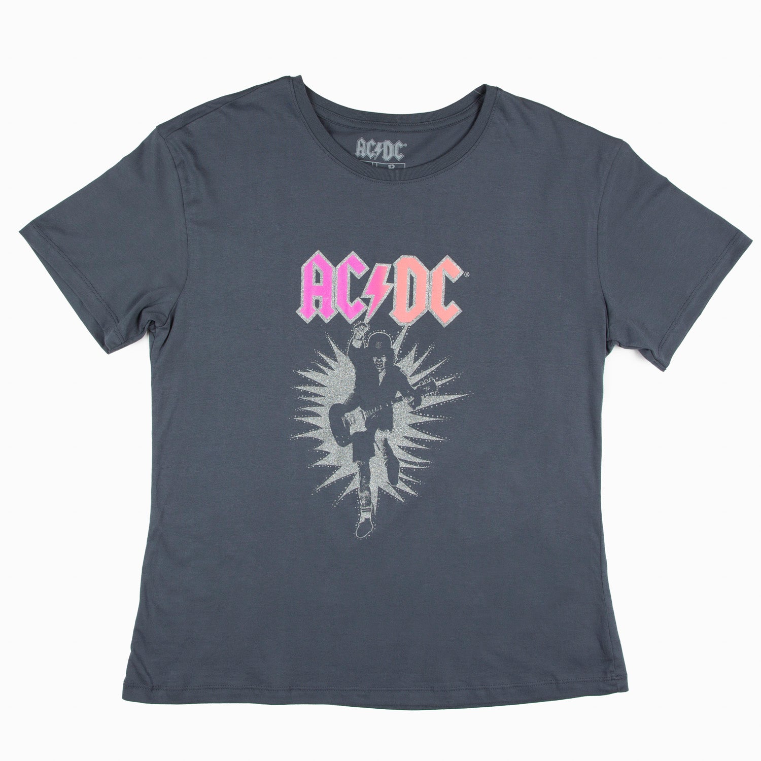 Polera Mujer Angus Guitar Gris AC/DC