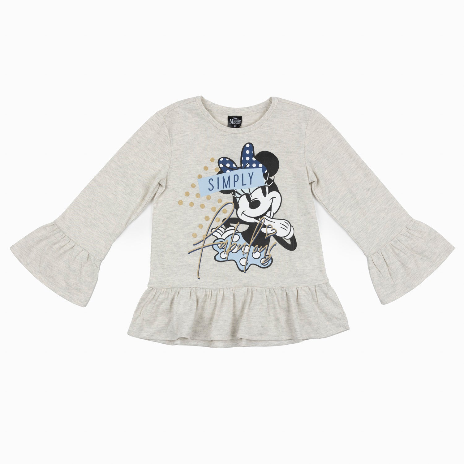 Polera Manga Larga Niña Minnie Fabulosa Gris Disney
