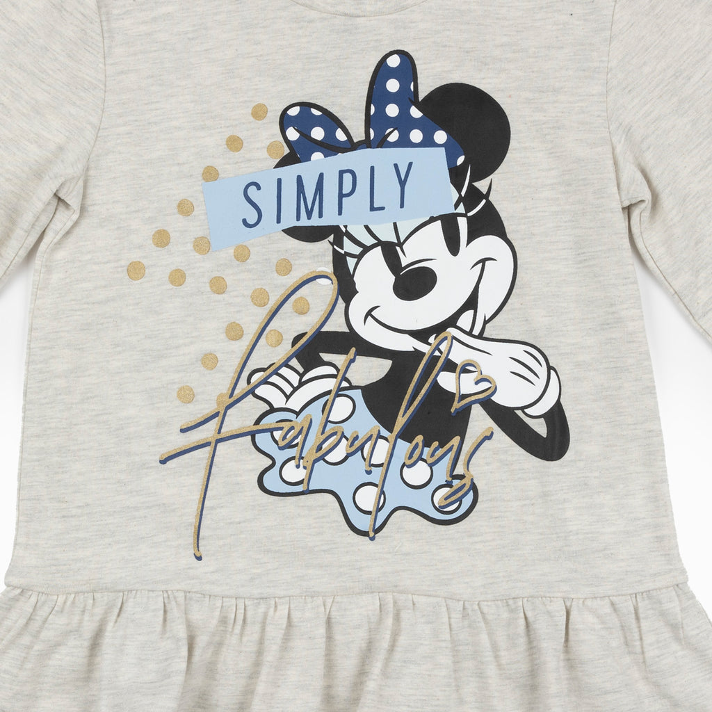 Polera Manga Larga Niña Minnie Fabulosa Gris Disney