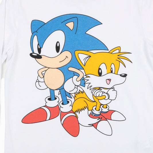 Polera Manga Larga Niño Sonic y Tails Blanco Sonic - Poleras Chile | The Brands Club cl