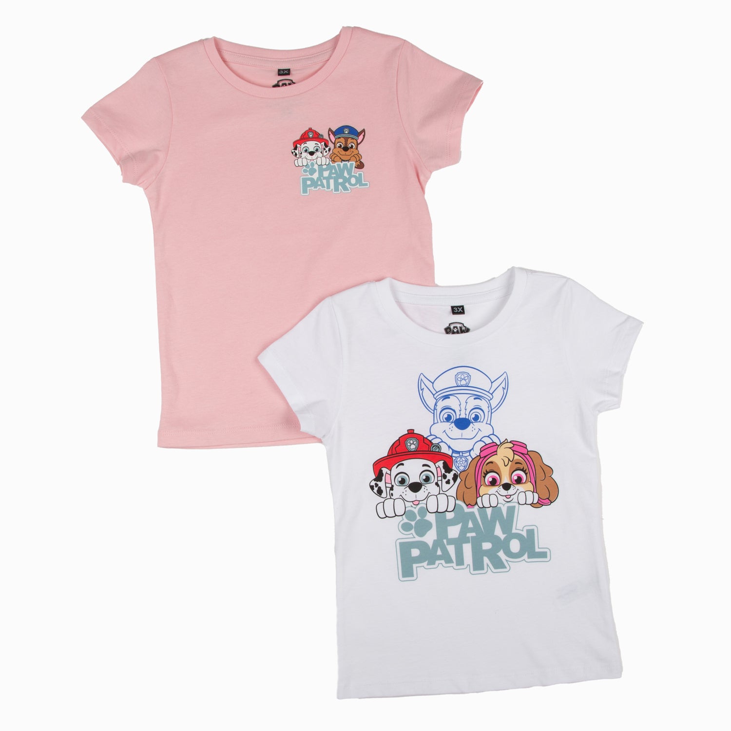 Pack Poleras Niña Rosado Paw Patrol