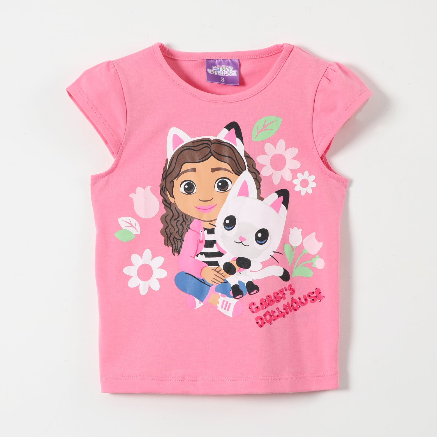 Polera Manga Corta Niña Rosado Gabby Dollhouse