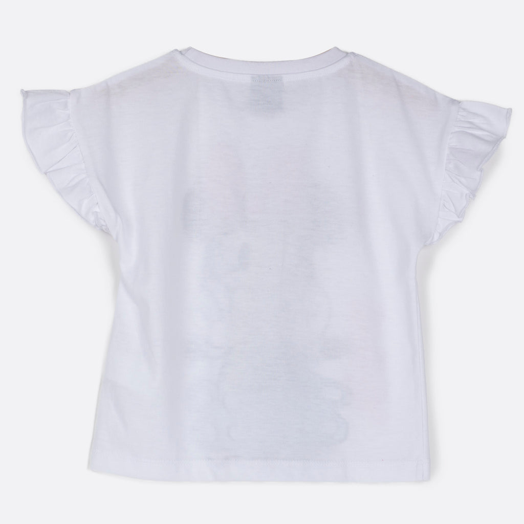 Polera Manga Corta Niña Vuelos Minnie Blanco Disney