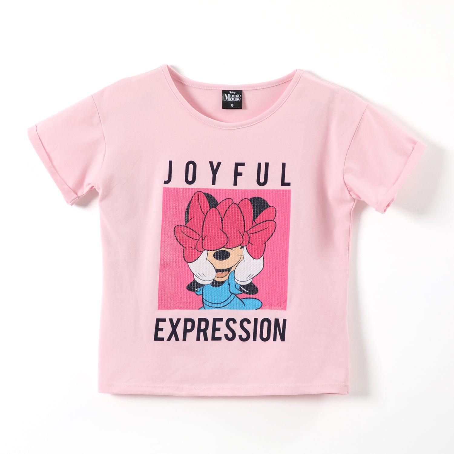 Polera Manga Corta Niña Joyful Expresion Minnie Rosado Disney