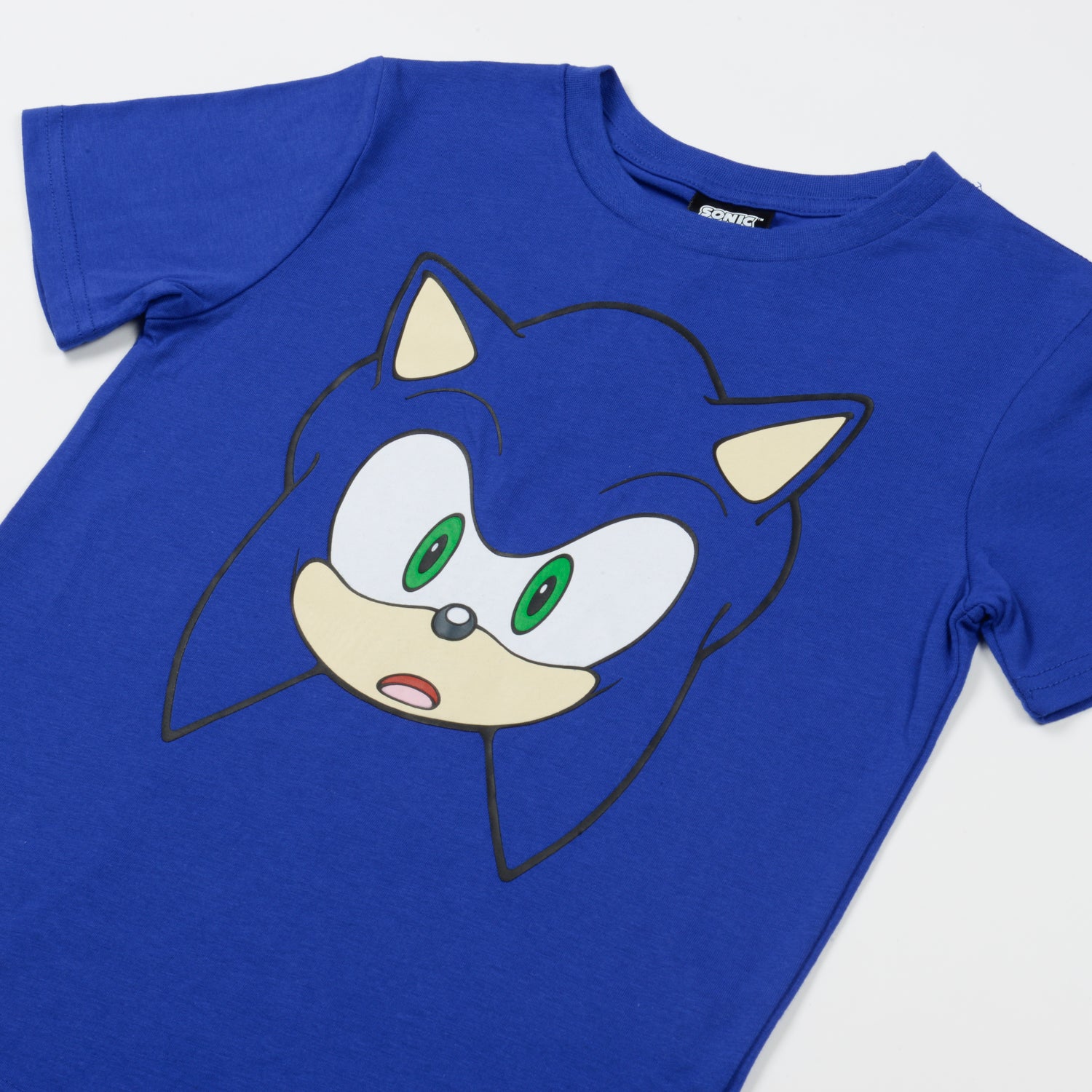 Polera Manga Corta Niño Cara Azul Sonic