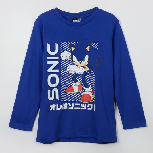 Polera Manga Larga Niño Azul Sonic - Poleras Chile | The Brands Club cl
