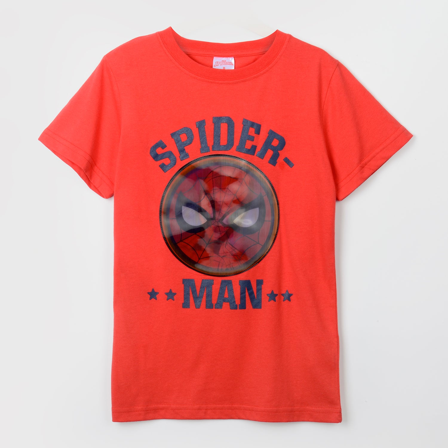 Polera Manga Corta Niño Holograma Spiderman Rojo Marvel