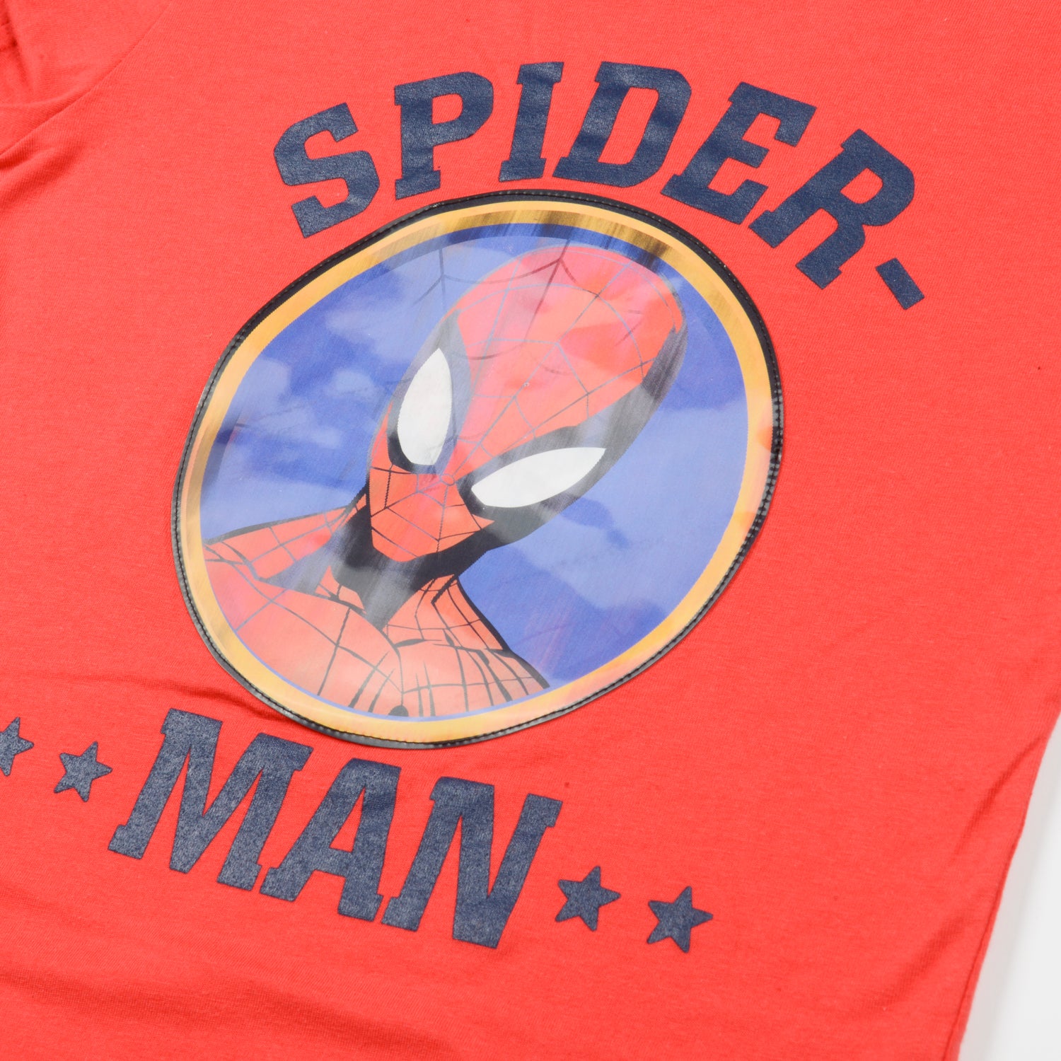 Polera Manga Corta Niño Holograma Spiderman Rojo Marvel