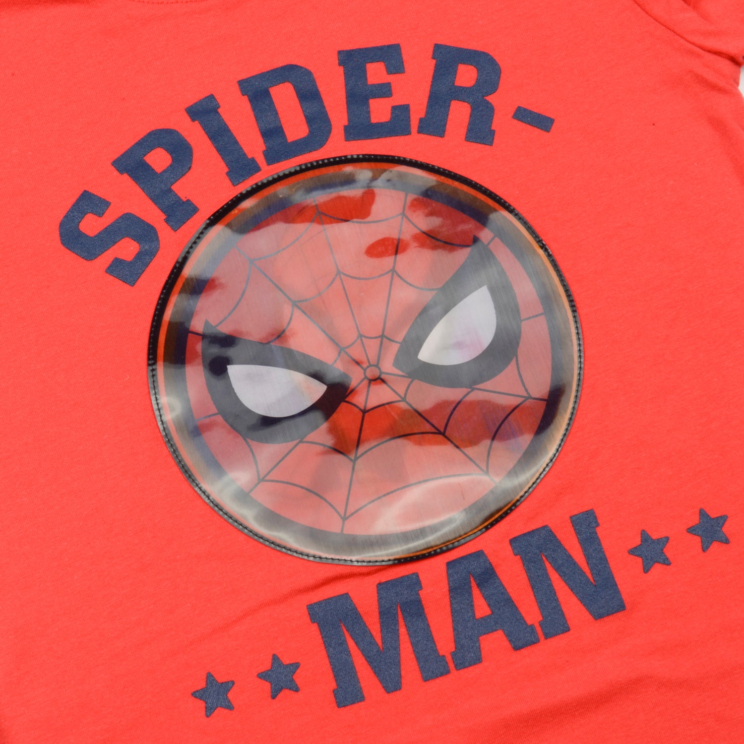 Polera Manga Corta Niño Holograma Spiderman Rojo Marvel