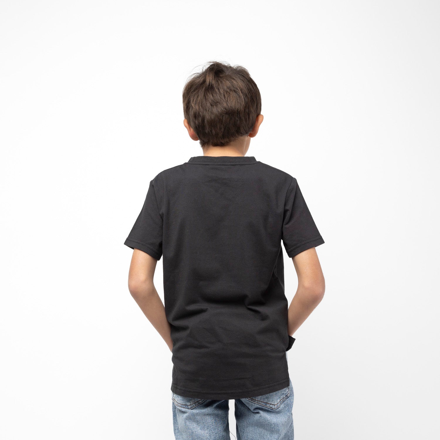 Polera Manga Corta Niño Lentejuelas Negro Minecraft