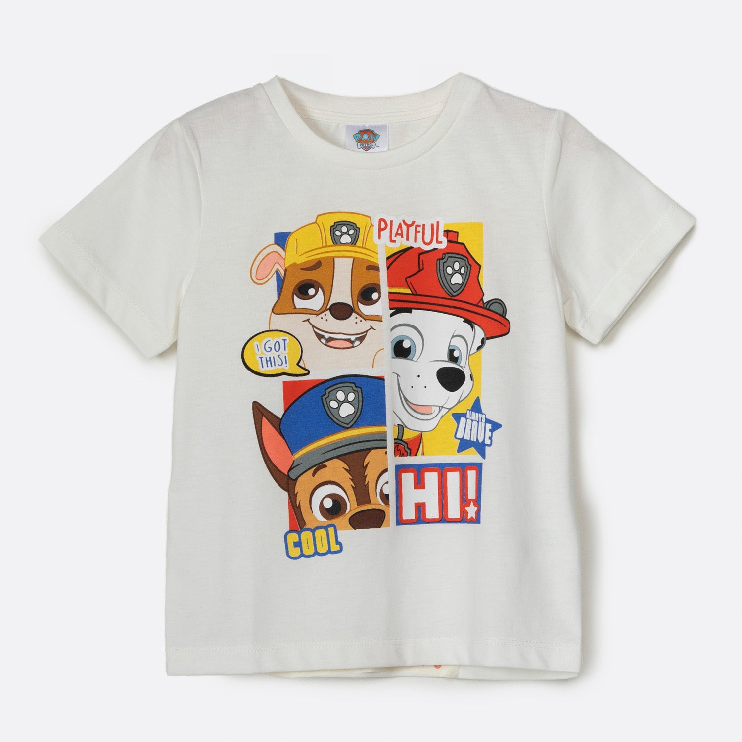 Polera Manga Corta Niño Personajes Blanco Paw Patrol