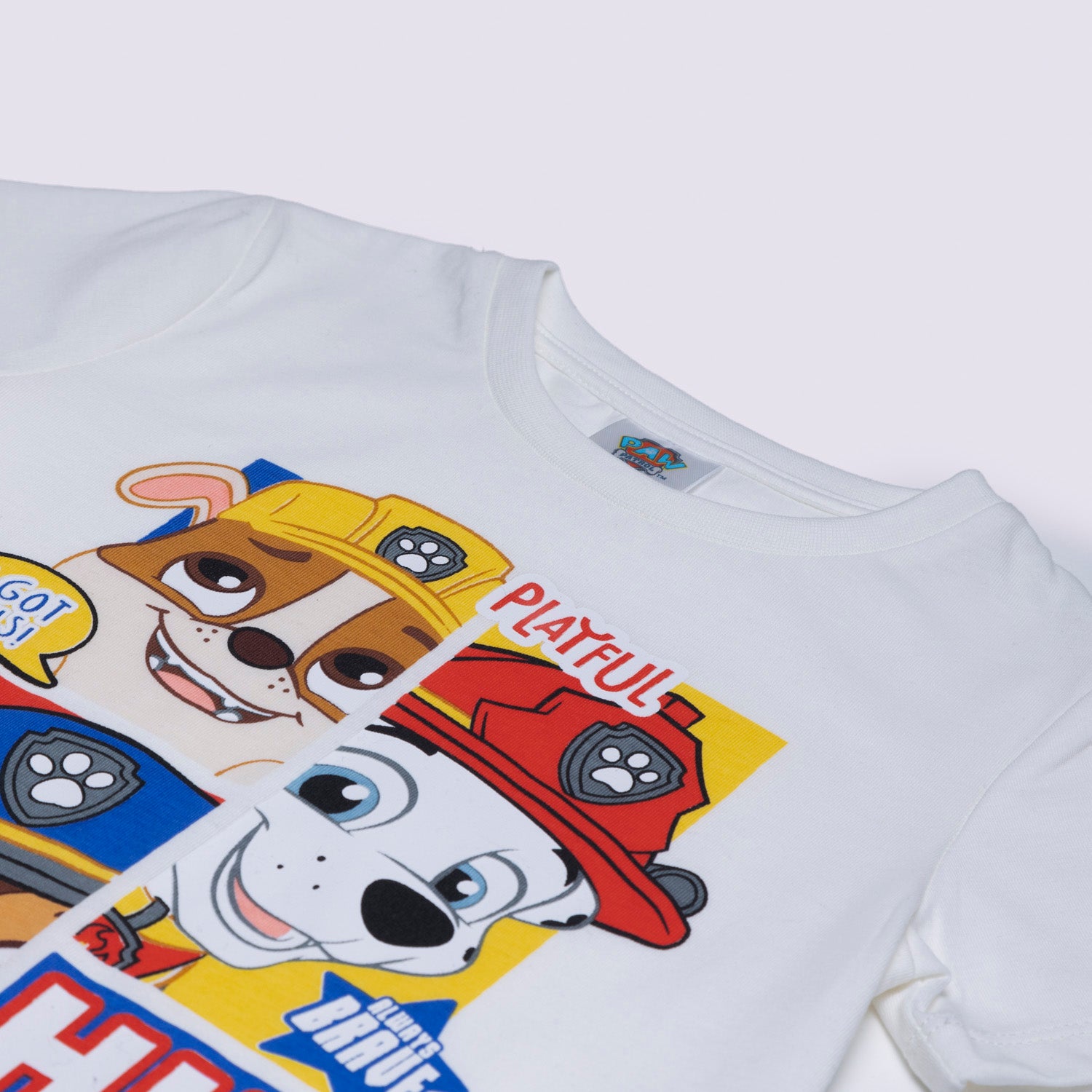 Polera Manga Corta Niño Personajes Blanco Paw Patrol