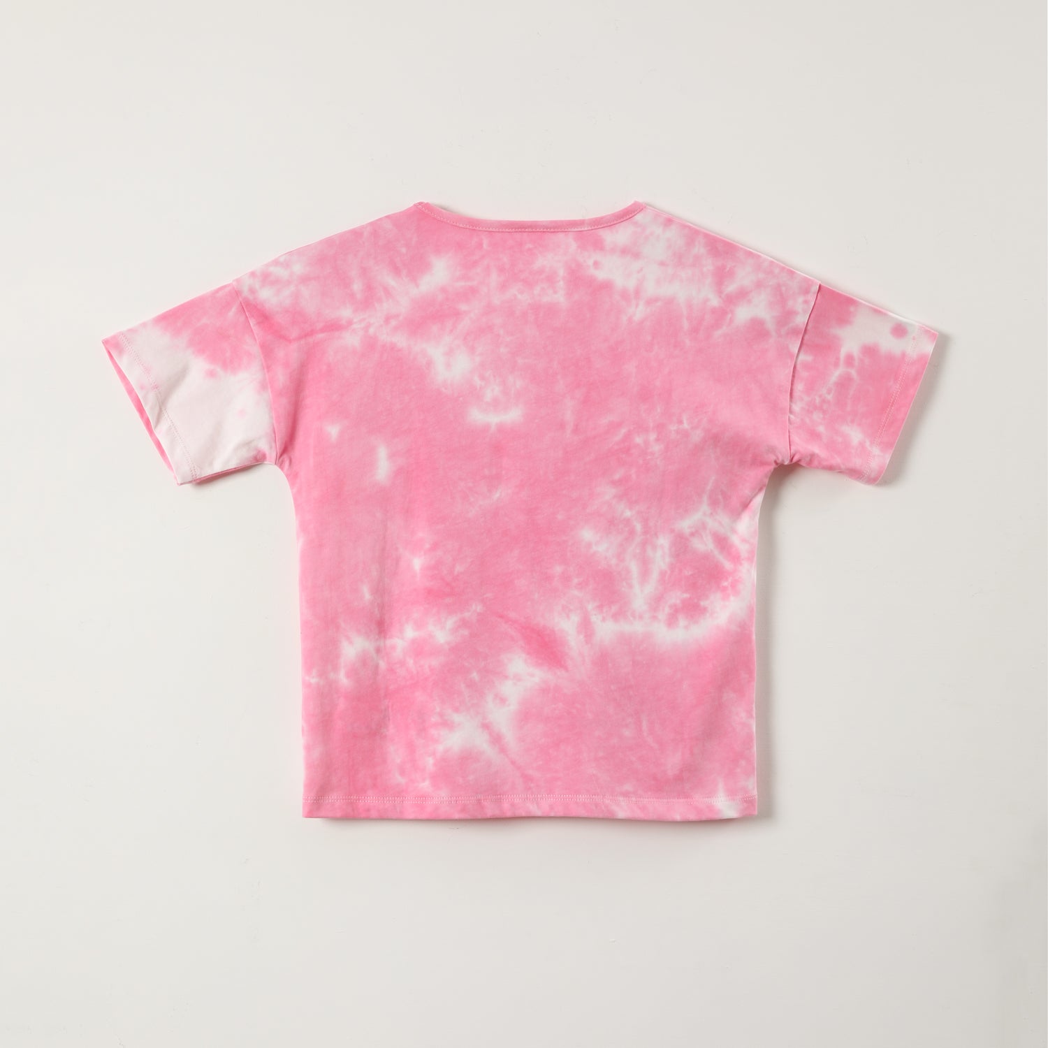 Polera Manga Corta Niña Tie Dye Rosado Snoopy