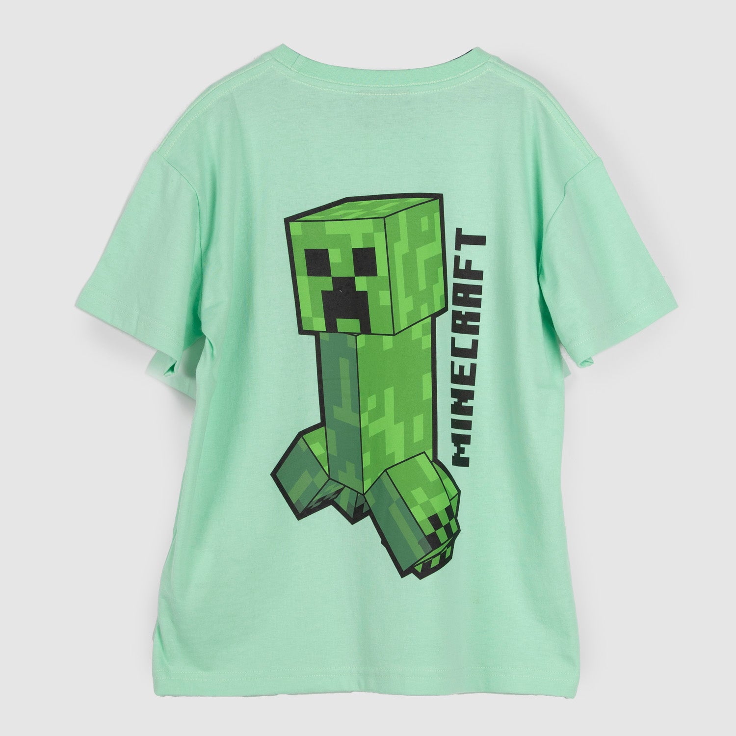 Polera Manga Corta Niño Creepers Espald Verde Minecraft