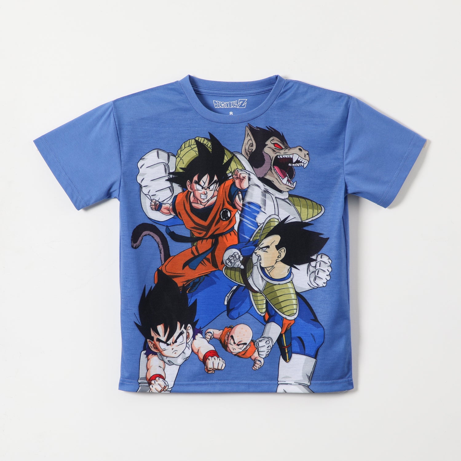 Polera Manga Corta Niño Sublimada Azul Dragon Ball