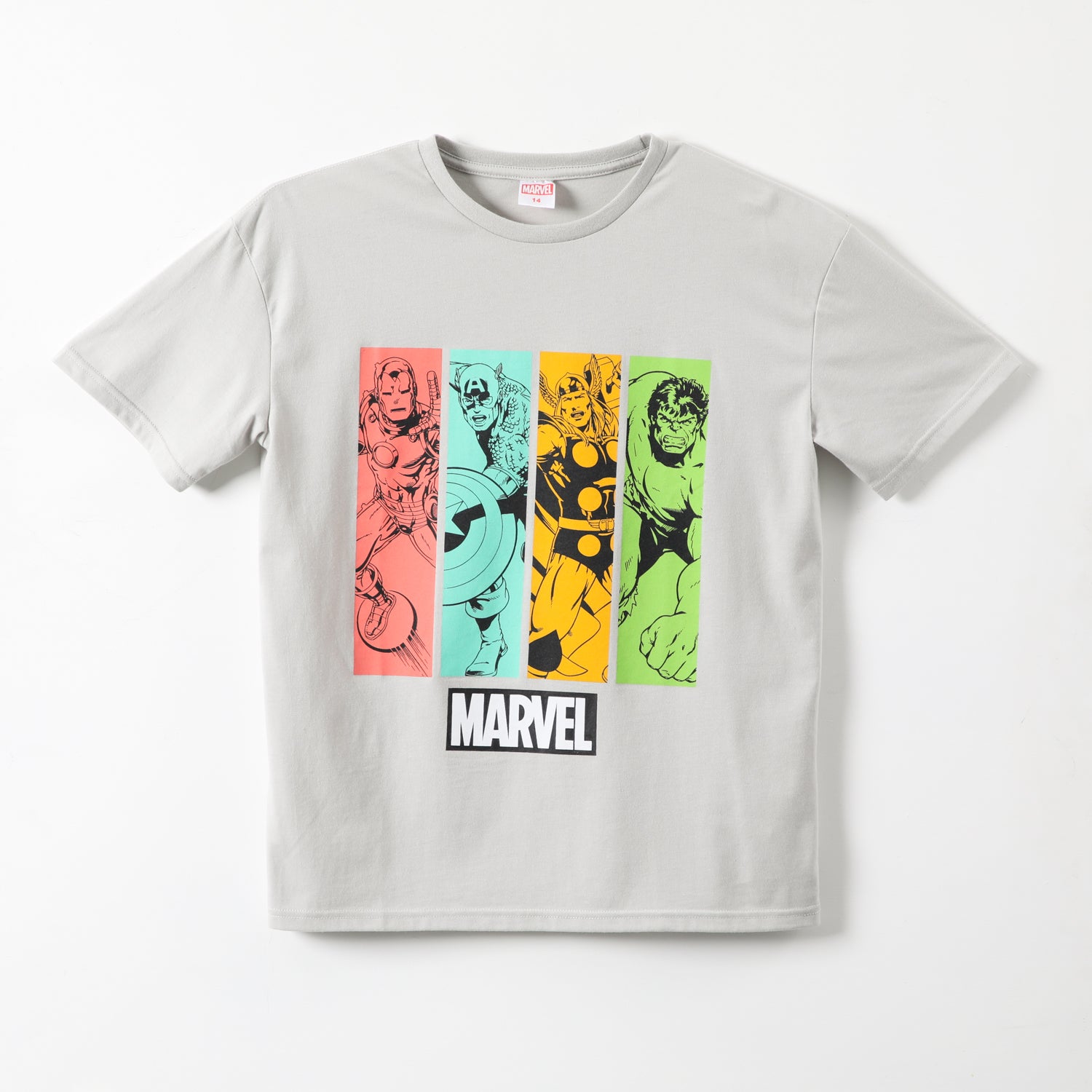 Polera Manga Corta Niño Personajes Avengers Gris Marvel