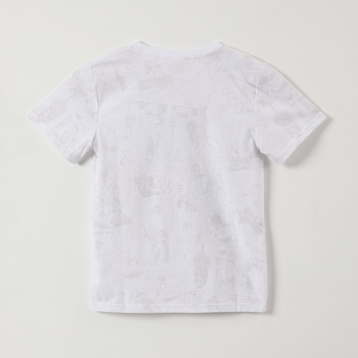 Polera Manga Corta Niño Capitan America Blanco Marvel