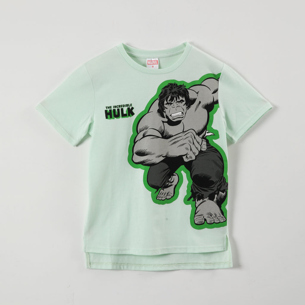 Polera Manga Corta Niño Hulk Avengers Verde Marvel