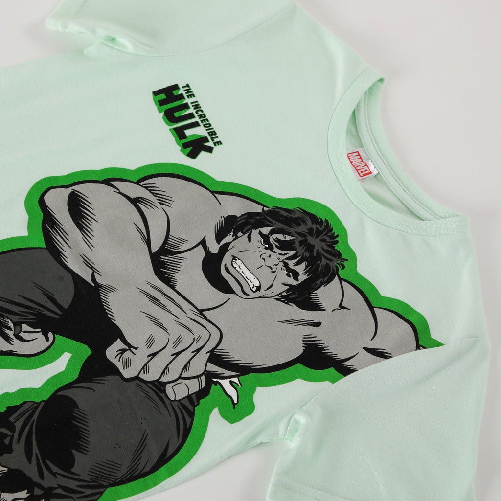 Polera Manga Corta Niño Hulk Avengers Verde Marvel