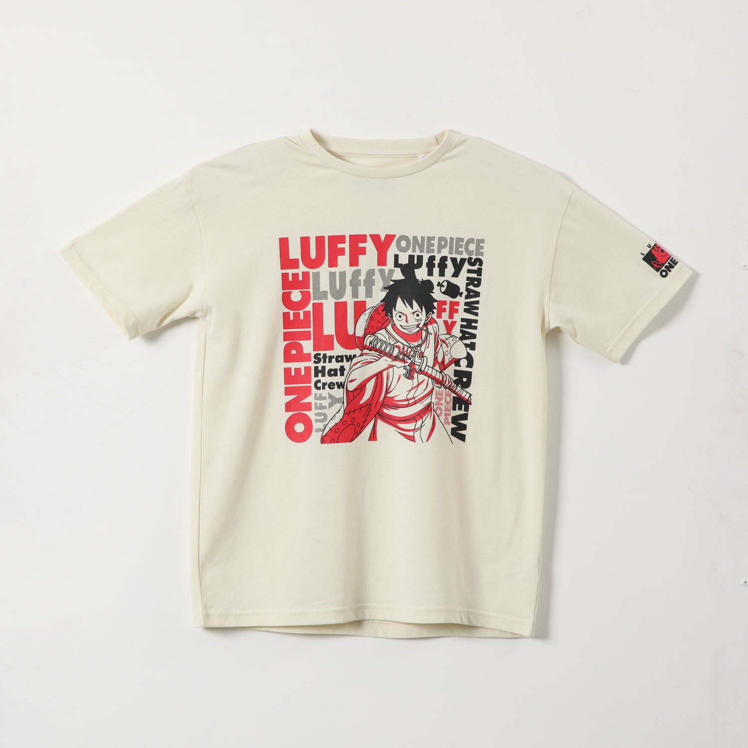 Polera Manga Corta Niño Luffy Blanco One Piece