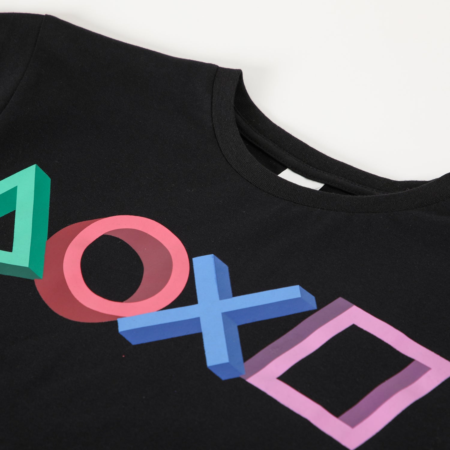 Polera Manga Corta Niño Control Negro Playstation