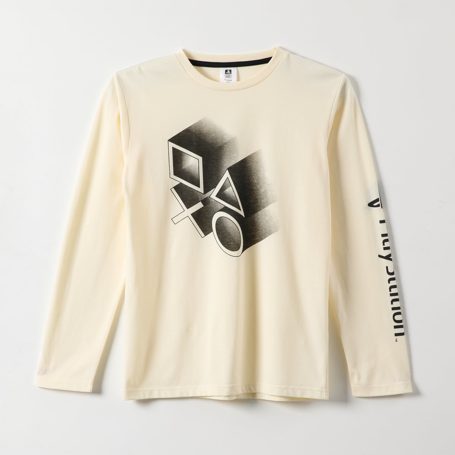 Polera Manga Larga Niño Logo Control Beige Playstation