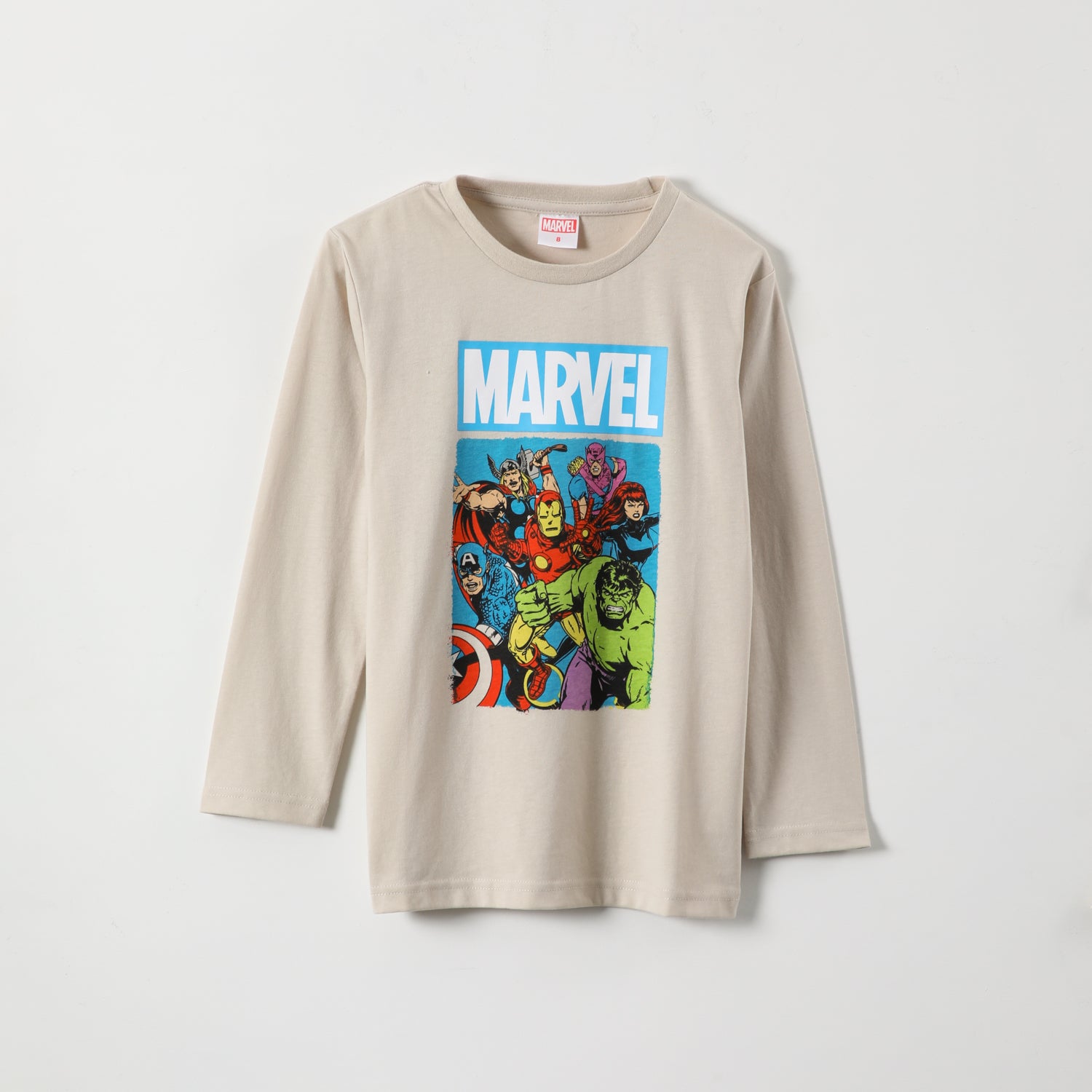 Polera Manga Larga Niño Avengers Old Beige Marvel
