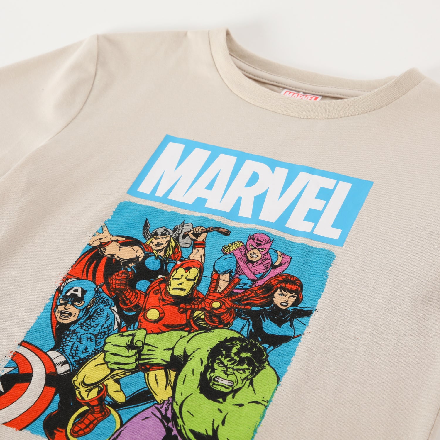Polera Manga Larga Niño Avengers Old Beige Marvel