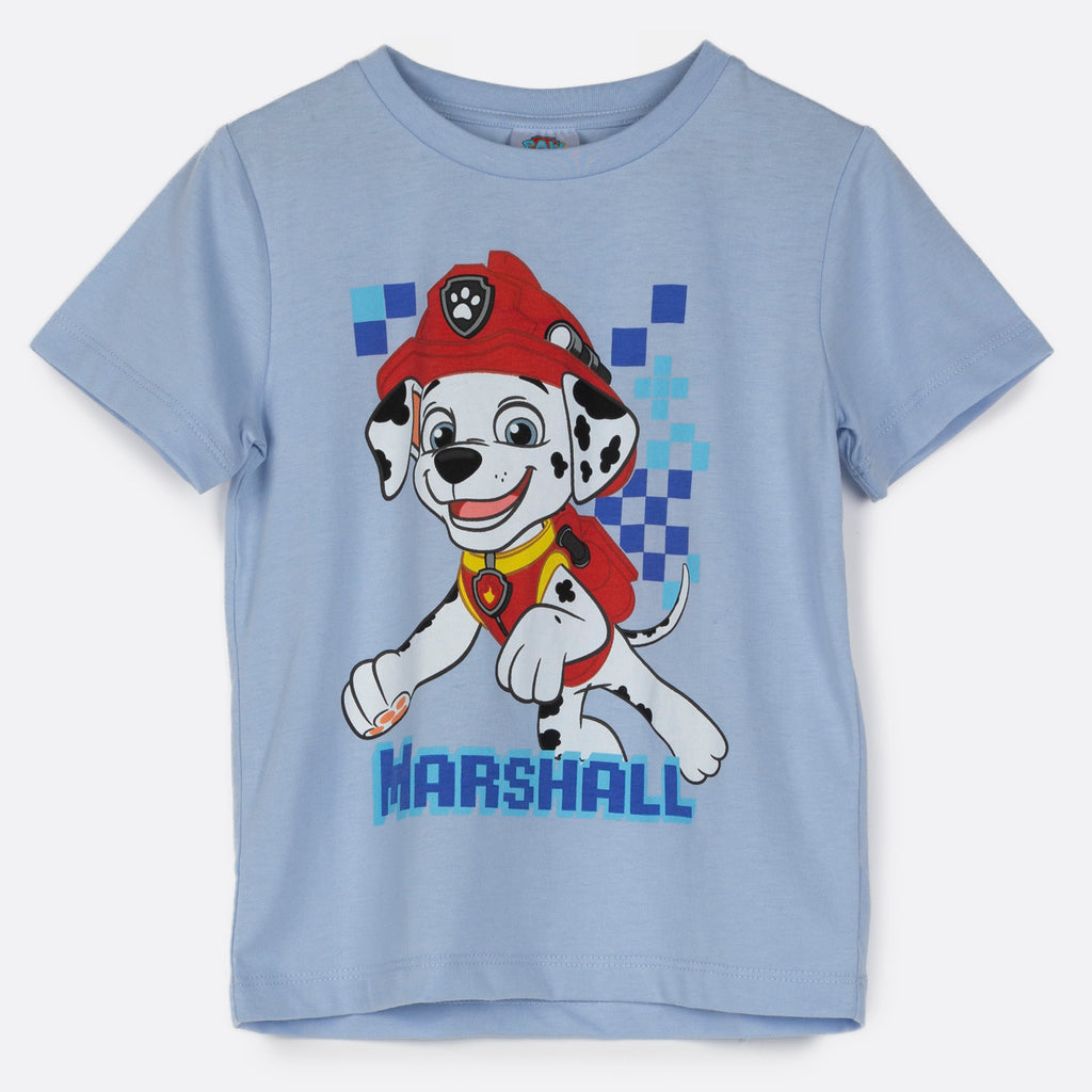 Polera Manga Corta Niño Marshall Celeste Paw Patrol