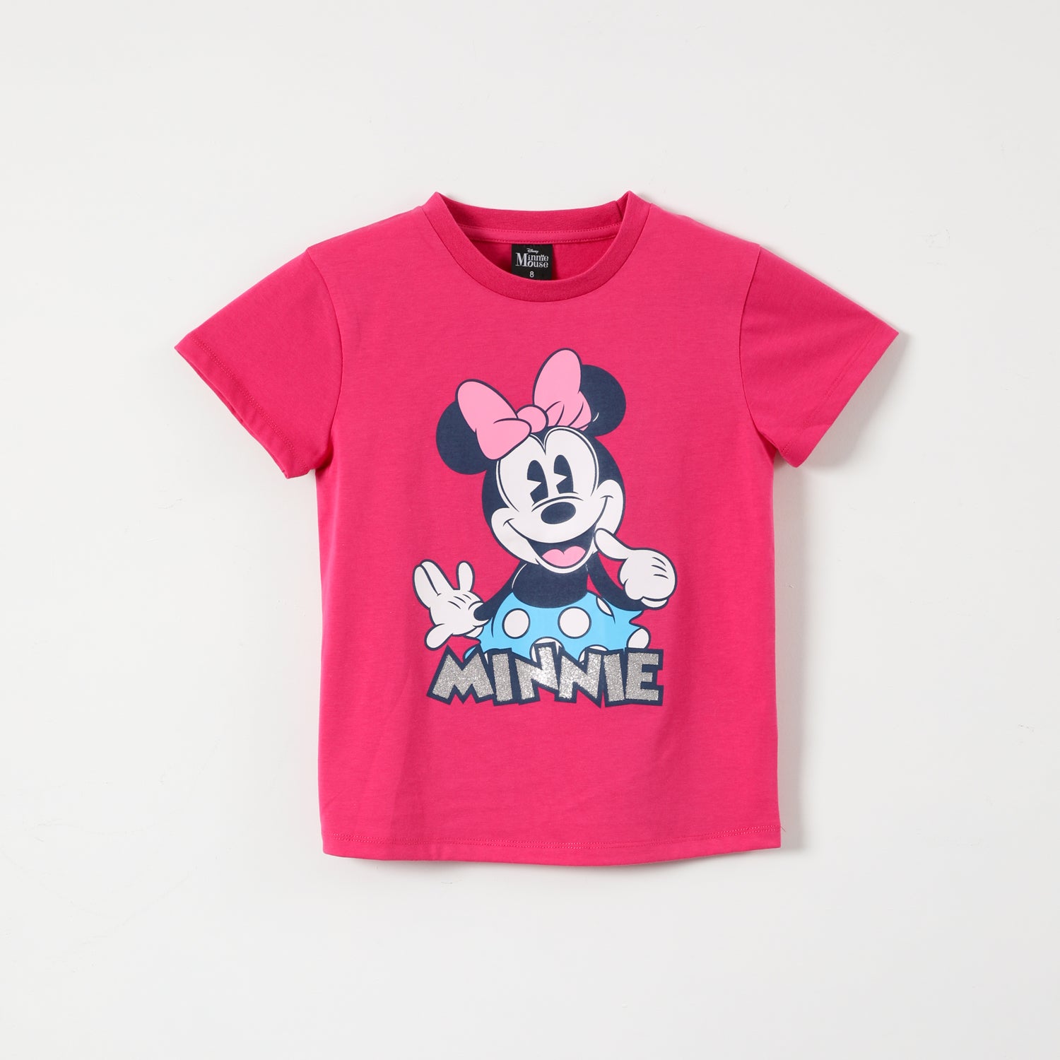 Polera Manga Corta Niña Minnie Rosado Disney