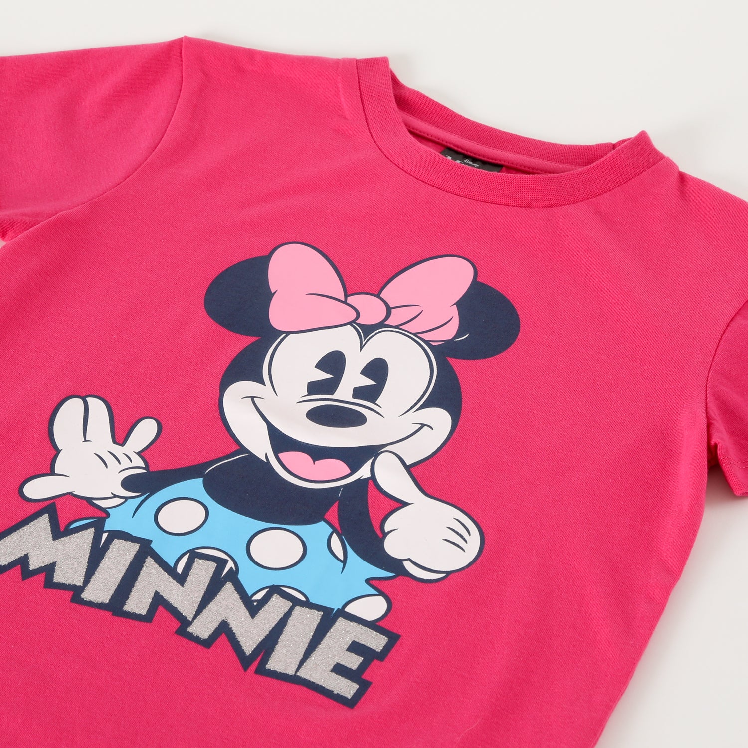 Polera Manga Corta Niña Minnie Rosado Disney