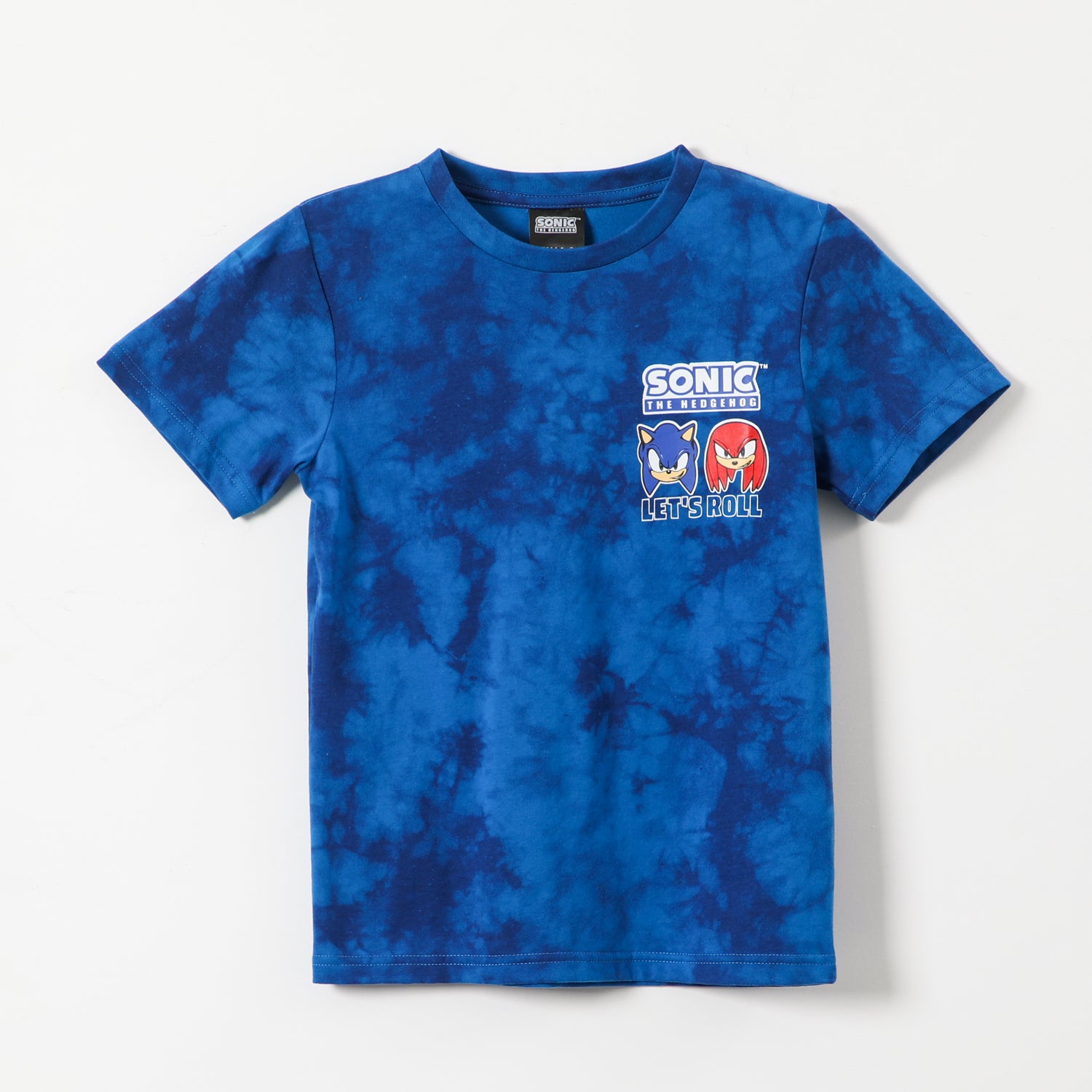 Polera Manga Corta Niño Tie Dye Azul Sonic