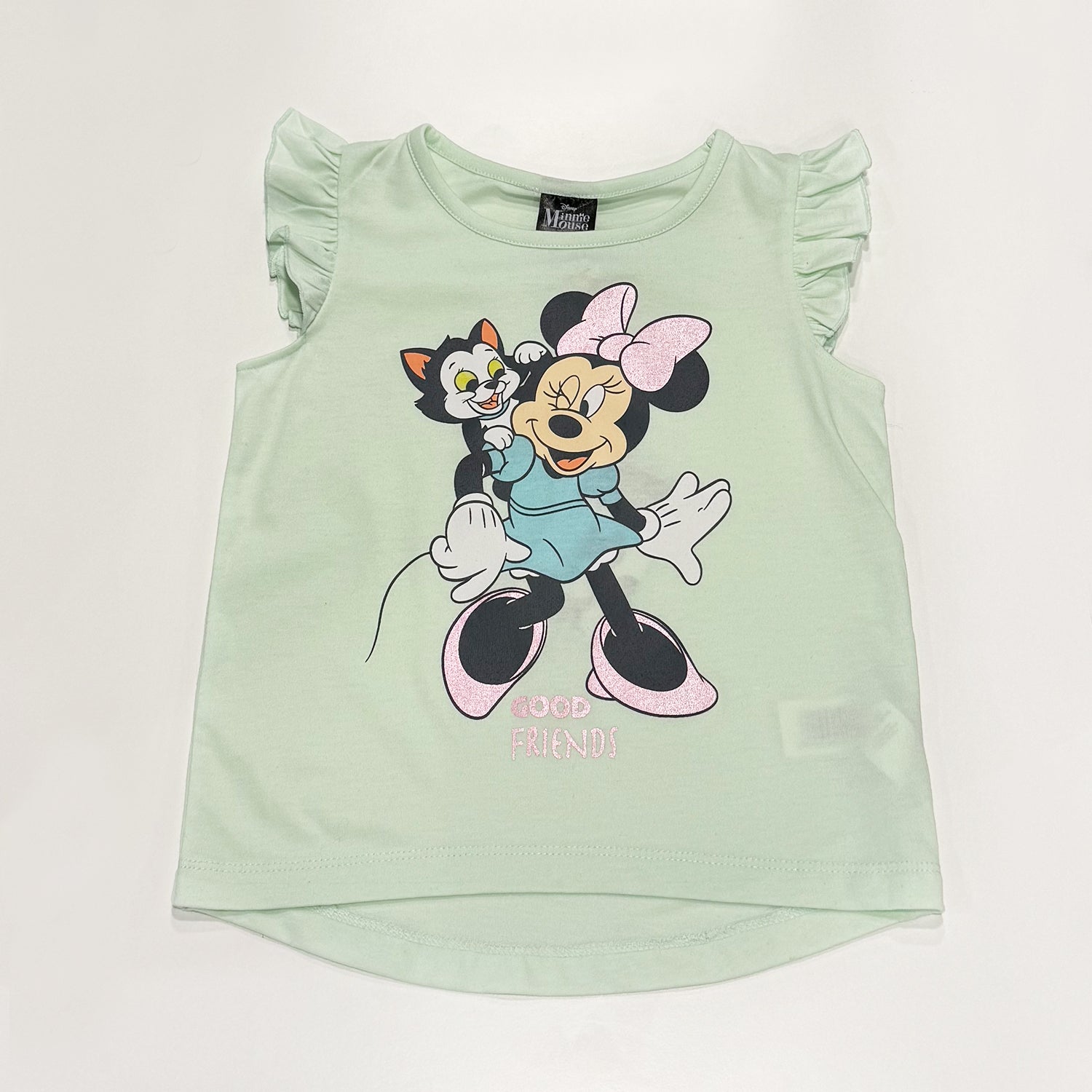 Polera Sin Manga Niña Gato Minnie Verde Disney