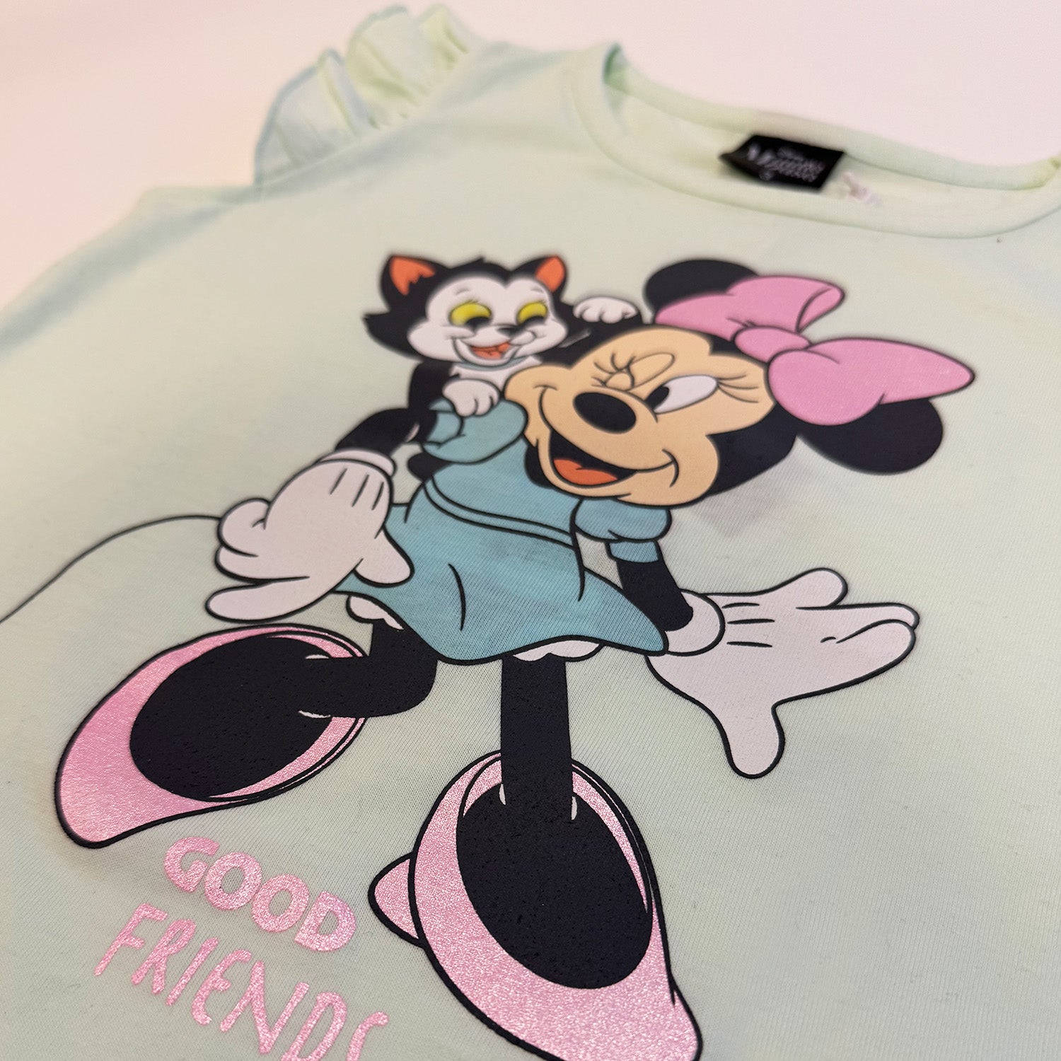 Polera Sin Manga Niña Gato Minnie Verde Disney