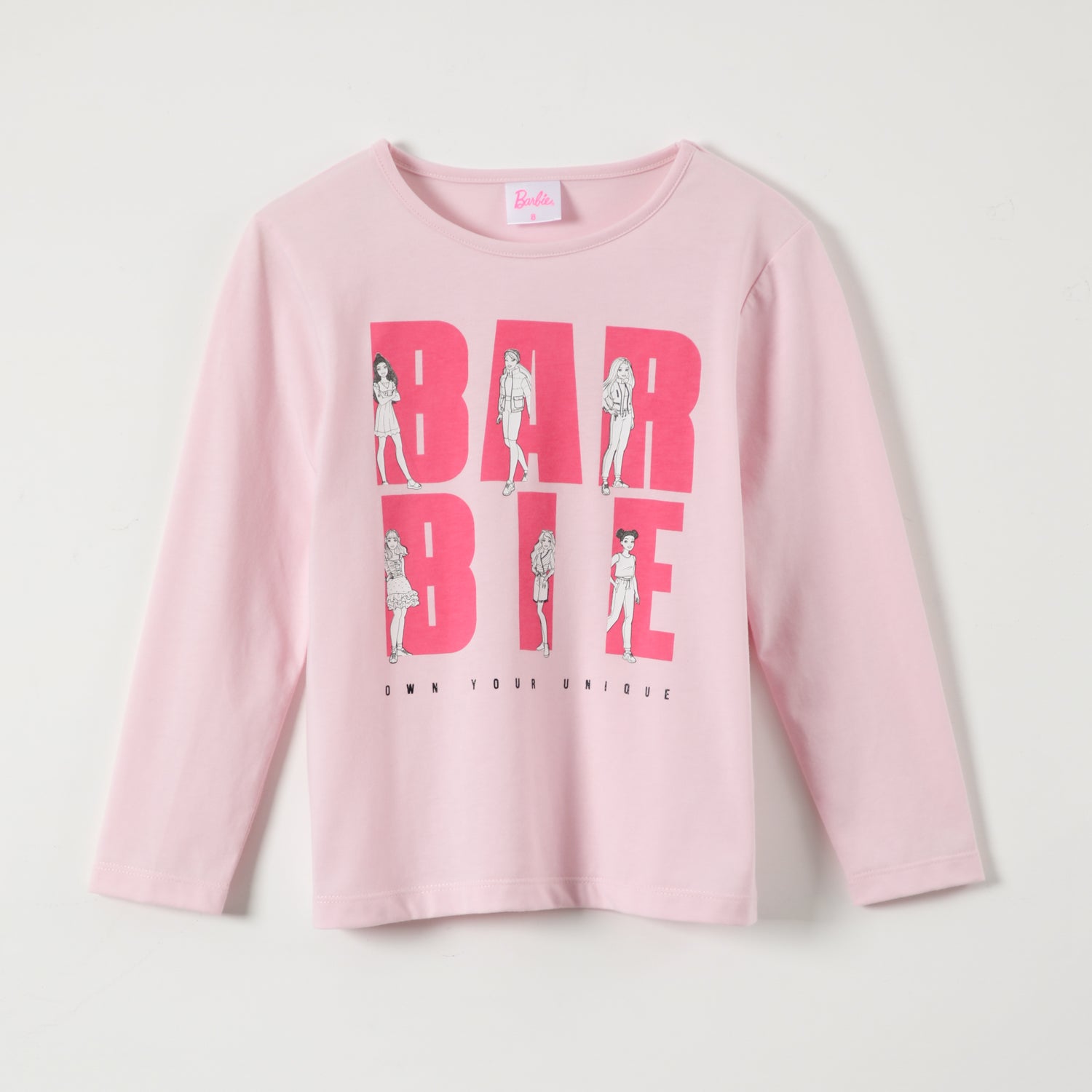 Polera Manga Larga Niña Rosado Barbie