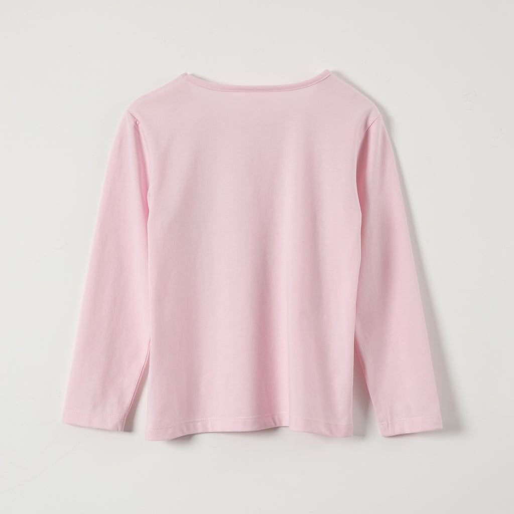 Polera Manga Larga Niña Rosado Barbie
