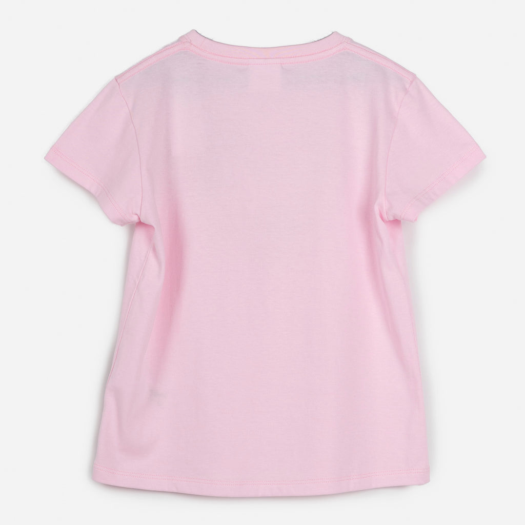 Polera Manga Corta Niña Corazon Rosado Barbie