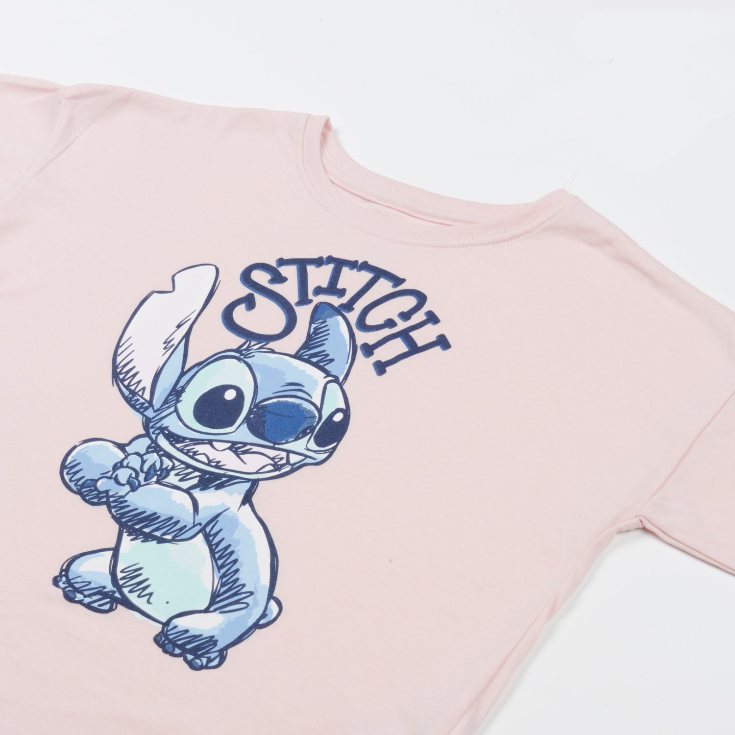 Polera Manga Larga Niña Lilo y Stitch Rosado Disney