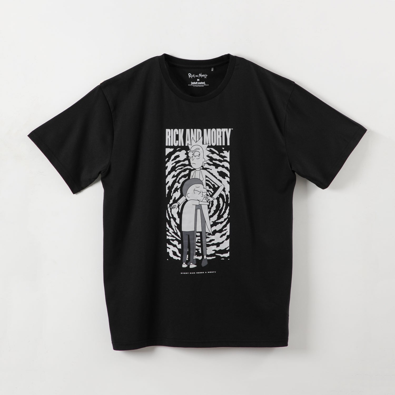 Polera Manga Corta Hombre Rick and Morty Negro