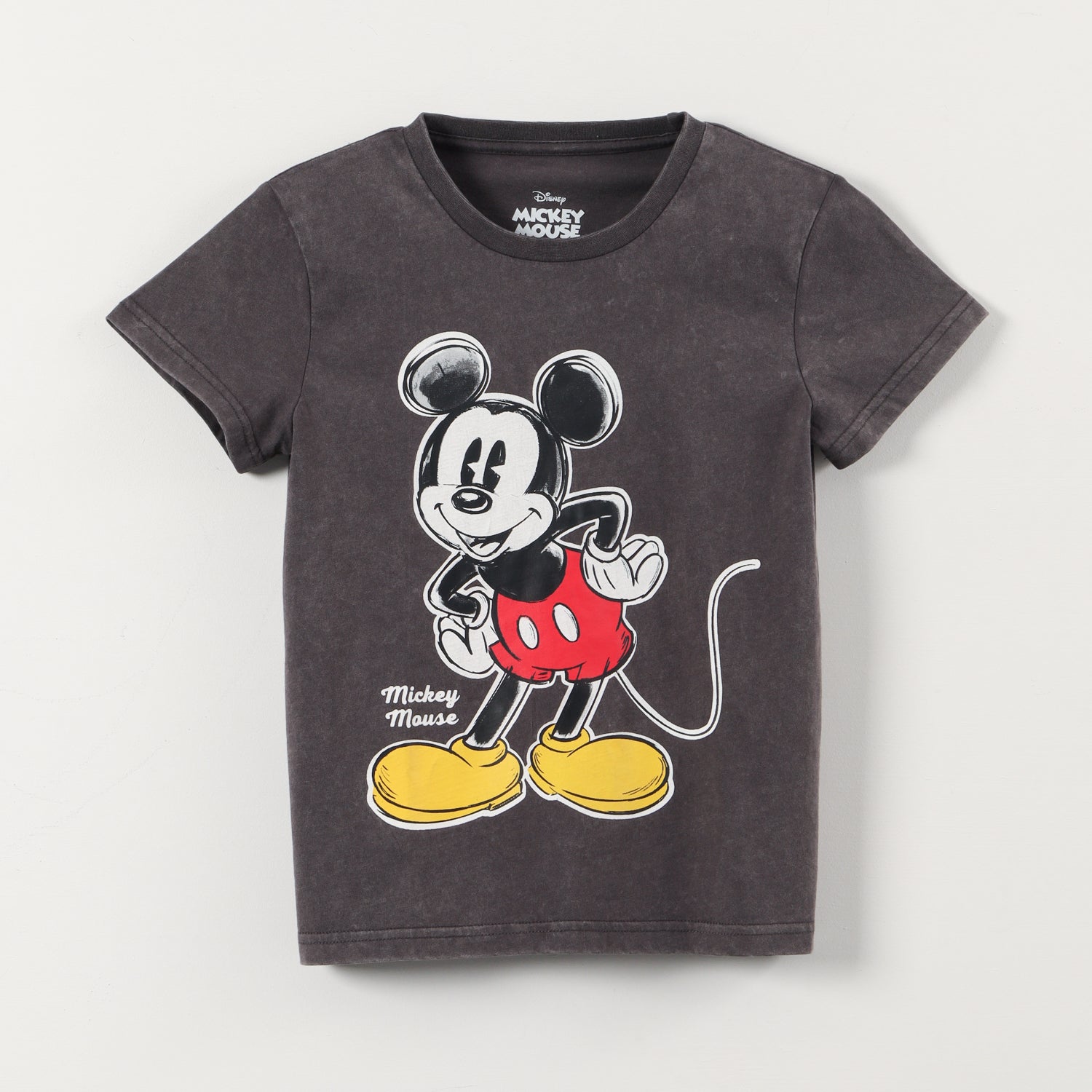 Polera Manga Corta Hombre Mickey Gris Disney
