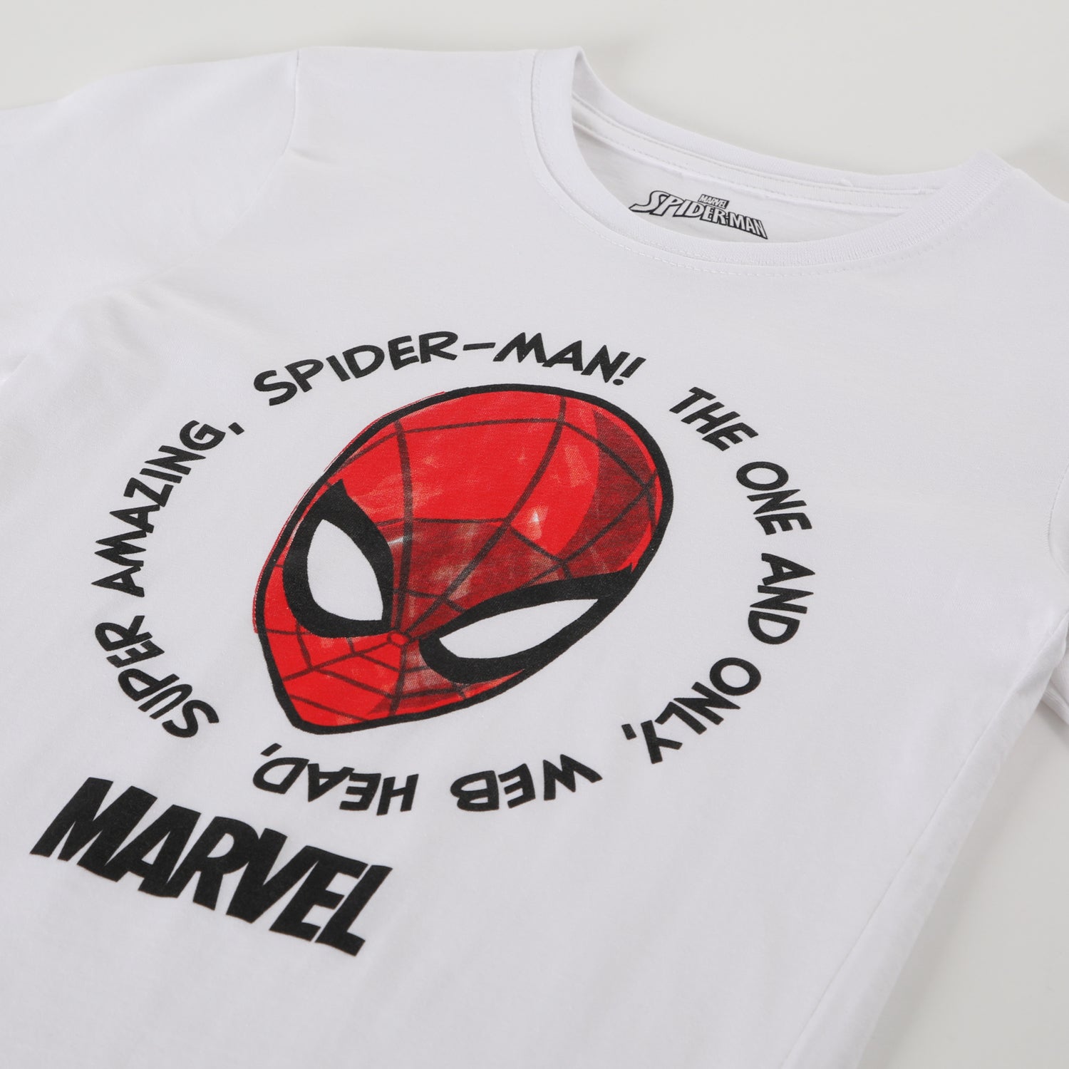 Polera Manga Larga Niño Personajes Blanco Marvel